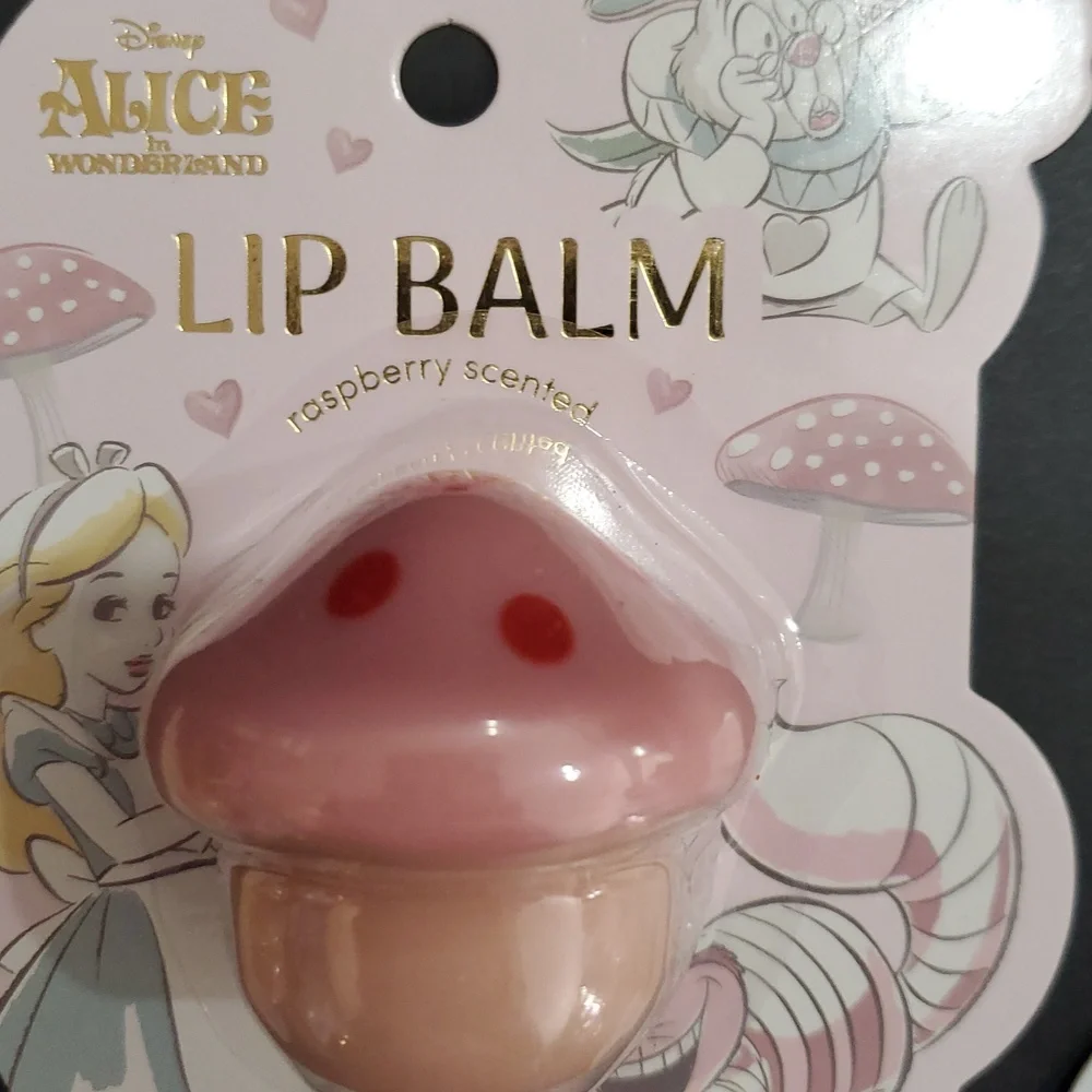 Disney's Alice in Wonderland raspberry vanilla and coconut scented lip balms new